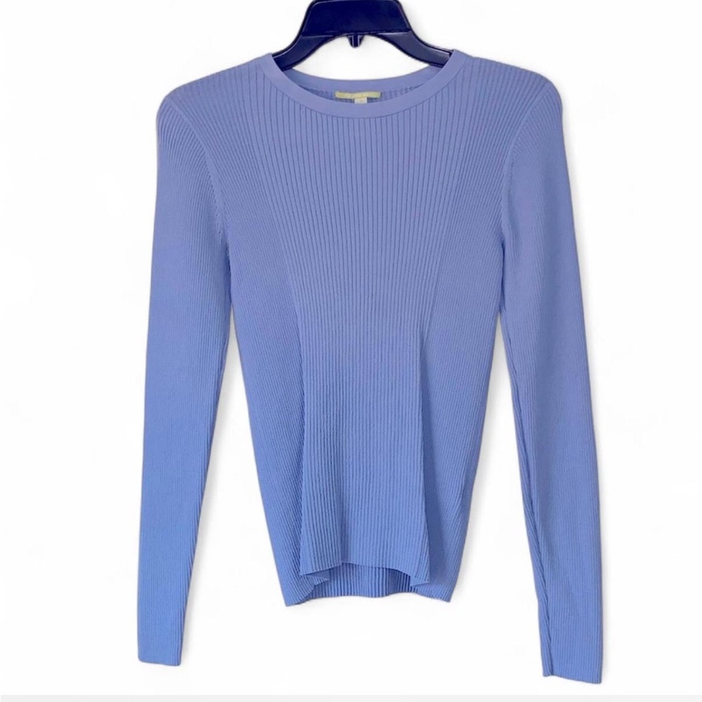 Gianni Bini Light Blue Ribbed Knit Top Size Small